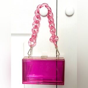 Pink Acrylic Chain Shoulder Bag